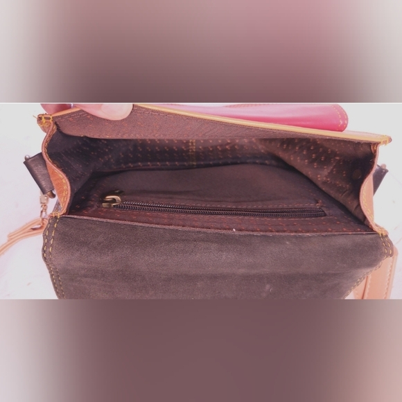 Animal Print Crossbody Saddle Bag Recycled Leather Multicolor Cowgirl Western - Picture 5 of 9